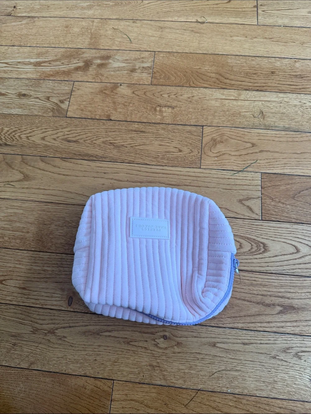 Marc Jacobs Light Pink Quilted Corduroy Cosmetic Case